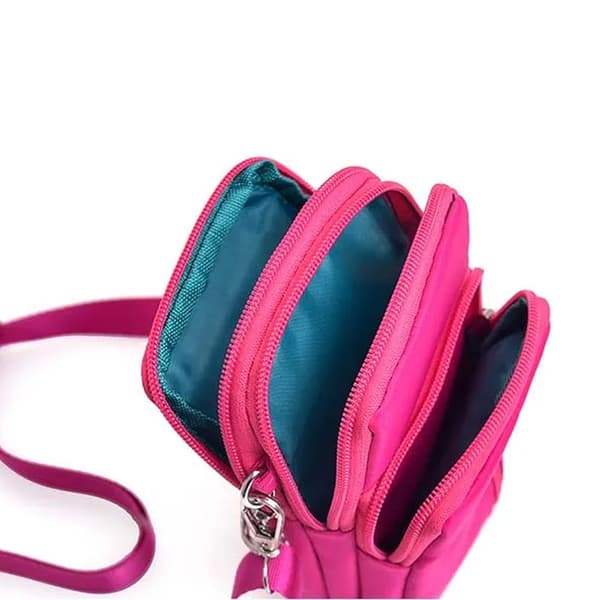 Mobile Phone Bag with Shoulder Strap - Handbag Black black