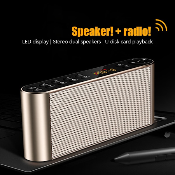 Q8 Trådlös Portabel Mini Bluetooth Högupplöst Dubbelhögtalare med Mikrofon Stöd U-disk TF-kort