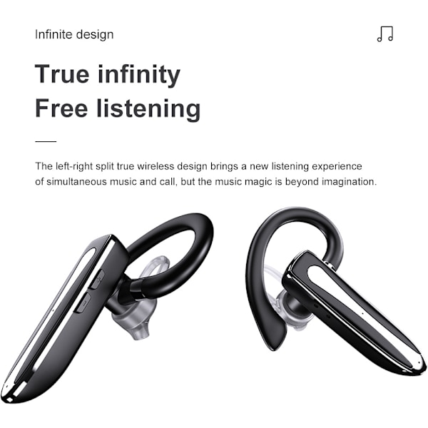 Bluetooth-headset med mikrofon, trådlöst handsfree-headset, in-ear för mobiltelefon med LED-laddningsbox, IPX7 vattentät, CVC8.0 mikrofon