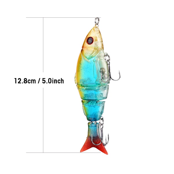 Livsliknande Konstgjort Drag Bete Hårt Ledat Krokbete Crankbait Fiskeutrustning (D)