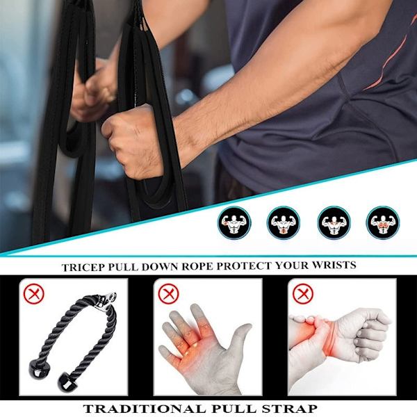 Lat Pulldown Rope for Home Gym - Triceps Training Cable Attachment for Physical Aerobic Exercise[TT] 208