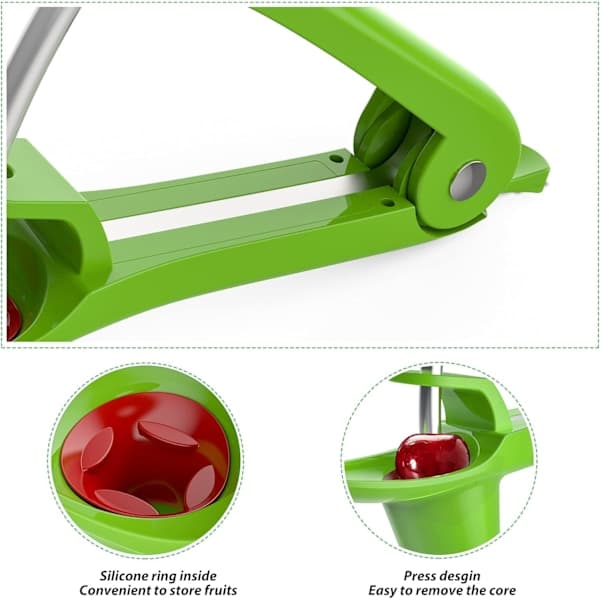 Cherry Pitter - Stainless Steel Cherry Pitting Tool with Handheld Press Design, Save Time and Space for Making Cherry Jam with Lock Design