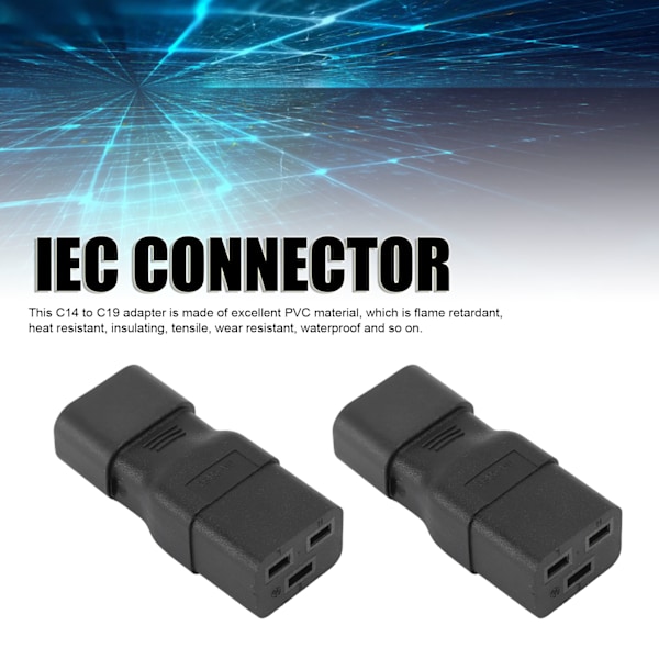 IEC320 C14 till IEC320 C19 Strömadapter Server PDU Konverteringskontakt UPS Strömadapter