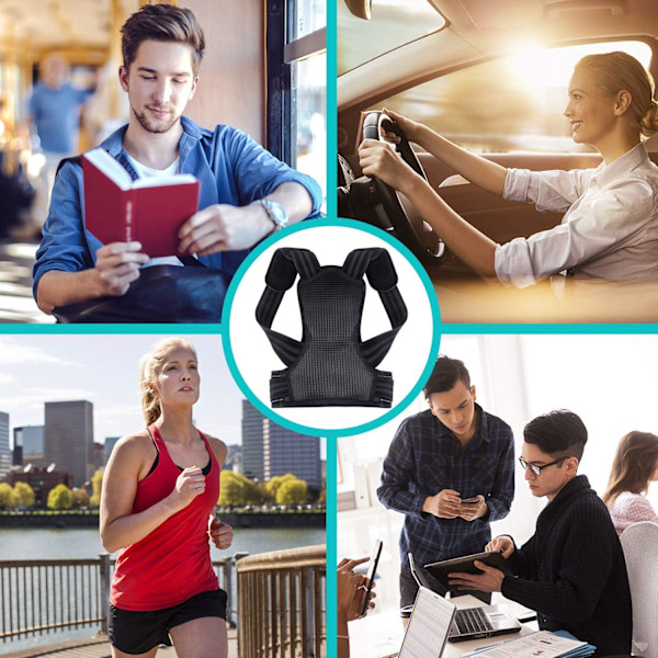Övre Ryggstöd för Smärtlindring, Hållningskorrigerare med Ergonomisk Design och Justerbar Storlek för Universell Passform
