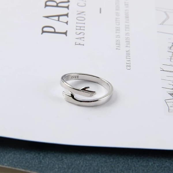 Justerbar ring i sterlingsølv for par, menn, kvinner, jenter, gave 2pcs