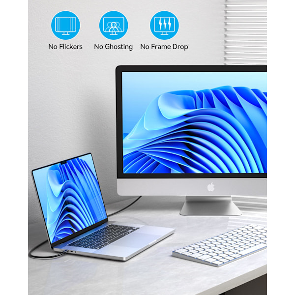 Type-C till HDMI Adapterkabel - Svart 2m USB C till HDMI Kabel 2 meter
