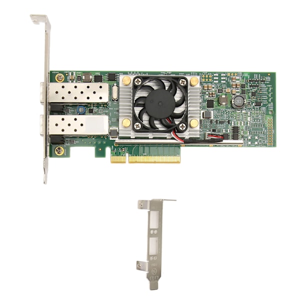 BCM57810S 10GB Dual Port SFP PCIe X8 Ethernet Converged Network Adapter med Kylfläkt Multifunktionellt Ethernet Nätverkskort