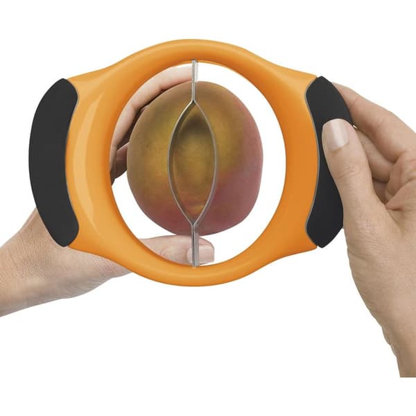 Good Grips – Mango Slicer – Rustfrit Stål Frugtskærer – Orange og Sort