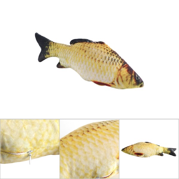 Kreativ 3D karpfiskformad simuleringskudde kastkudde barn present soffa heminredning 40cm