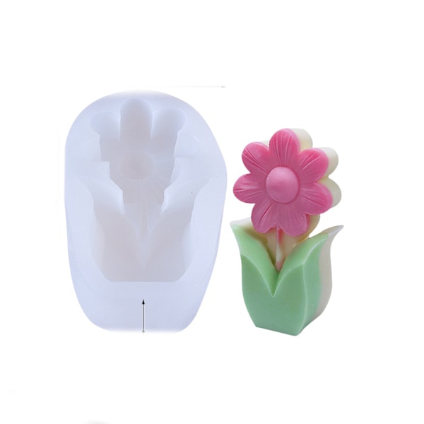 Håndlavet 3D silikone blomsterform miljøvenlig blomsterformet silikoneform til DIY-håndværk 76x115x39mm