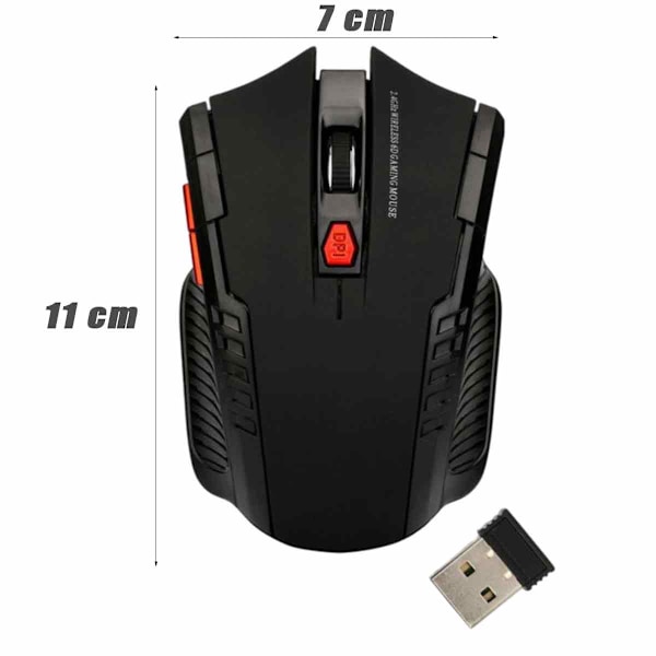 2.4Ghz Mini Bärbar Trådlös Optisk Gaming Mus Möss För PC Laptop Svart