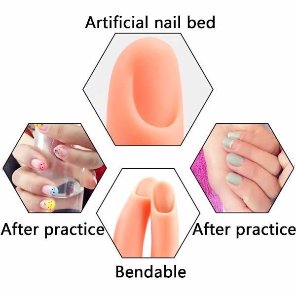 Nail Art Mastery Kit, Återanvändbar Mjuk Låtsashand med Justerbara Fingrar för Professionell Övning, Högkvalitativt Material för Hållbarhet och Flexibilitet