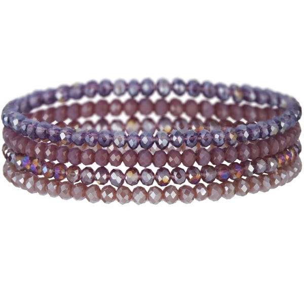 1 STK armbånd med krystallperler for kvinner Purple