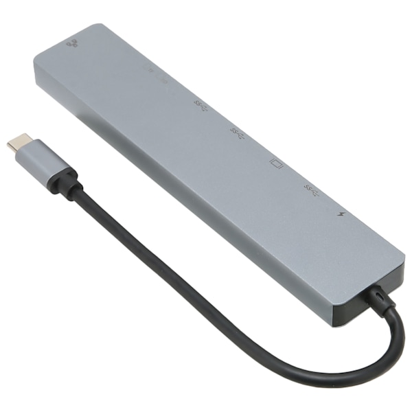 USB C Dock 8 i 1 Multifunktionell Typ C till RJ45 USB3.0 USB C HD Multimedia Interface Dockningsstation för Stationär Dator Laptop