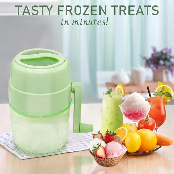 Iskutter - manuell isknuser for desserter, smoothies, barbert is, egnet for bærbar bruk hjemme og utendørs