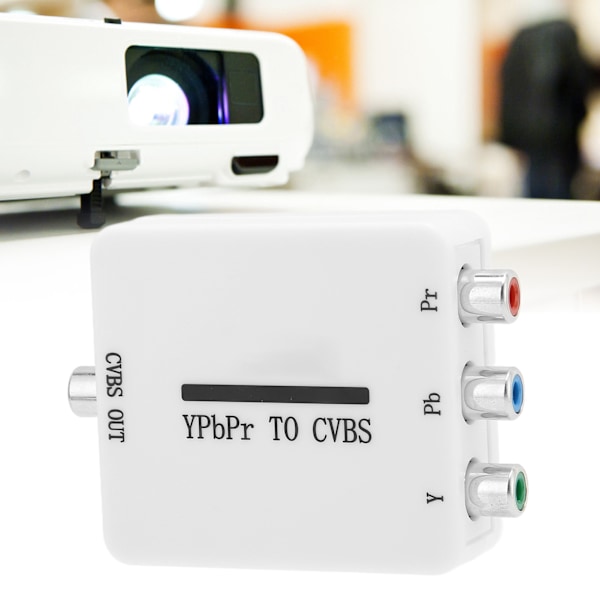 Videokonverter Mini YPbPr till CVBS Audio Video Adapter för Projektorer Monitorer TV-apparater
