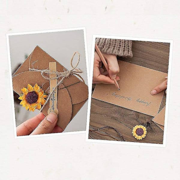 100 stk Mini Gavekort Konvolutter Håndlavede Frøkonvolutter Søde Kraftpapir 11x17,5cm 11x17.5cm