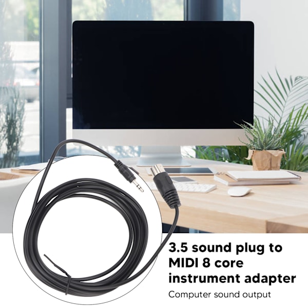 Din 8-stift till 3,5 mm MIDI-kabel Hane till Hane 8-stift Din till 3,5 mm Sladd för Musikinstrument Ljudutrustning 3m/9,8ft