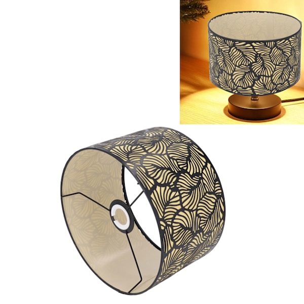 Black Hollow Metal Lampshade with Yellow Lining Metal Table Lamp Light Shade for E27 E14 Caliber Base