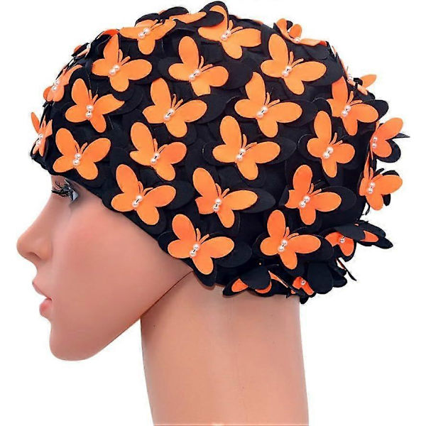 Badehætte Syet perlebadehætte Retro anti-støj badehætte (orange)