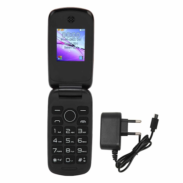 2G Vikbar Telefon Dubbla SIM 1200mAh Dubbla SIM Vikbar Telefon 1.77in Färgskärm Mobiltelefon 100‑240V Röd EU-kontakt