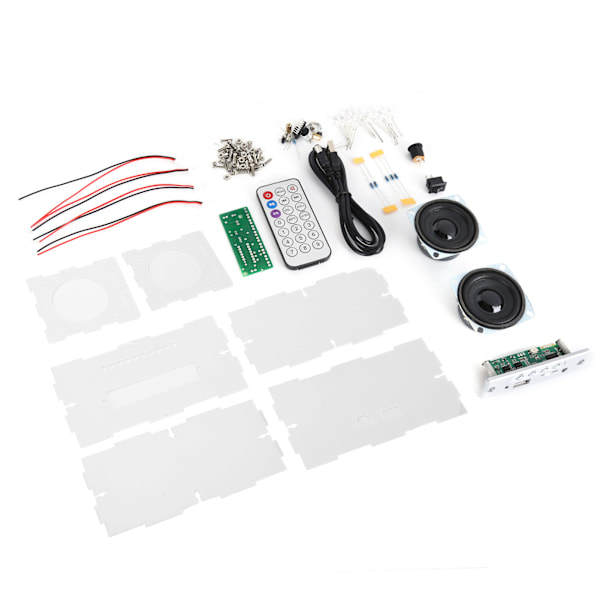 DIY Bluetooth Högtalarlåda Kit Liten Röststyrning Ljus Elektronisk Ljudförstärkare Set