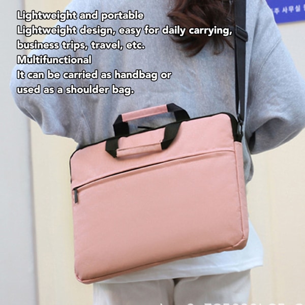 15,6 tums laptopfodral Vattentätt polyester laptopfodral Bärbart skyddsfodral för bärbar dator för resor Affärsresa Rosa