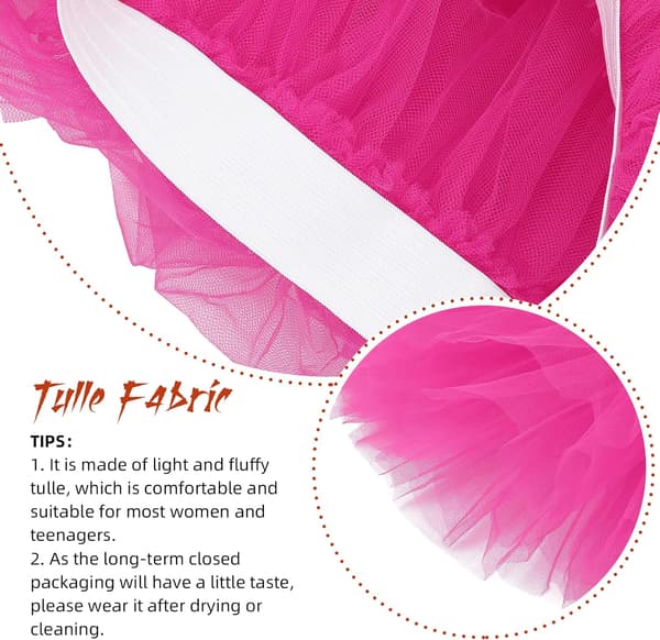 Tutu for kvinner Lagdelt Tyll Tutu-skjørt Voksen Klassisk 80-talls Halloween