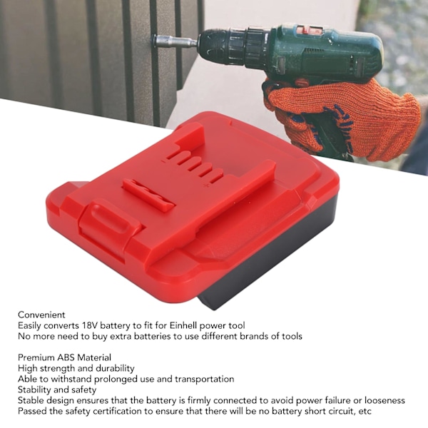 Batteriadapter Stabil Säker Portabel 18V Batteri till för Einhell Elverktygs Batteriomvandlare
