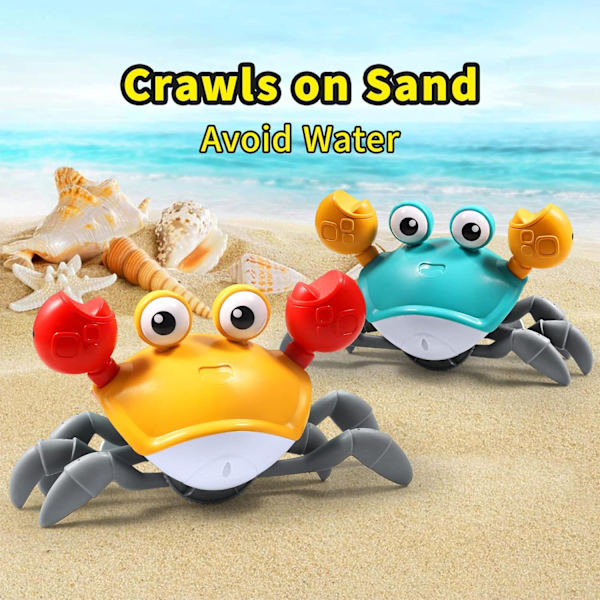 Sensing Crawling, Baby lelut vatsaan, interaktiivinen kävelevä tanssilelu musiikkiäänillä ja valoilla, pikkulapsen hauska syntymäpäivälahja toddler , Orange