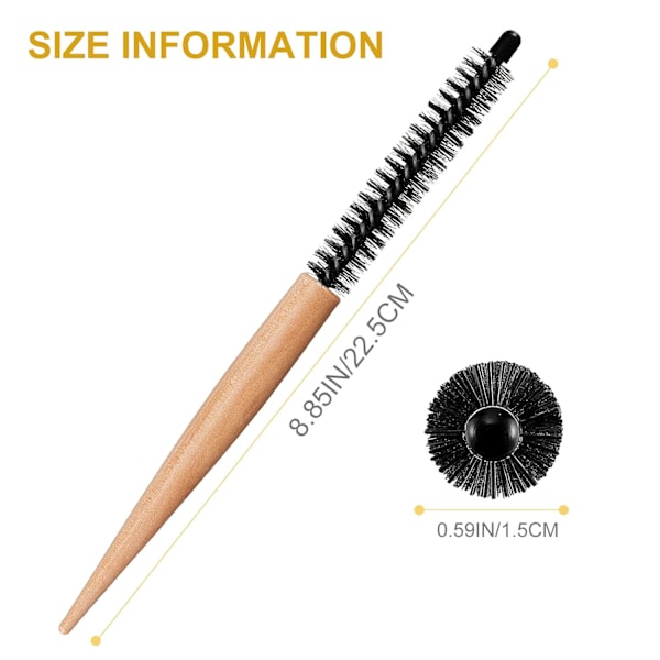 Stilfull Mini Rund Quiff Borste För Hårstyling, Kvalitetsmaterial Mini Rullborste För Att Skydda Håret Och Reducera Friss (10 Tum/25,5 Cm)