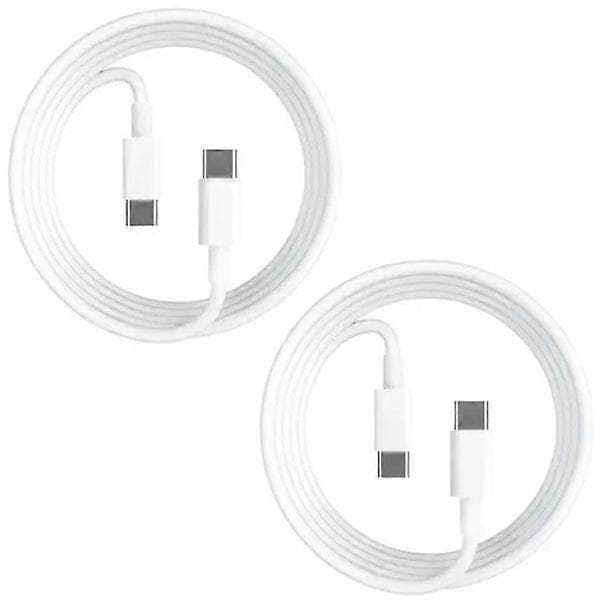 2 kpl 2 metrin pikalatauskaapeli, USB-C–USB-C, valkoinen