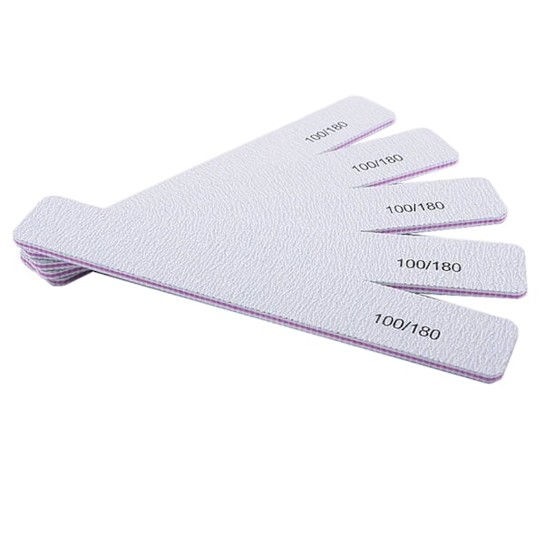 Rektangulär Nagelbuffer Kit, 12 st Dubbelsidiga 100/180 Grit Verktyg För Manikyr Och Pedikyr, Premium Tejp Och Smärgelpapp Material