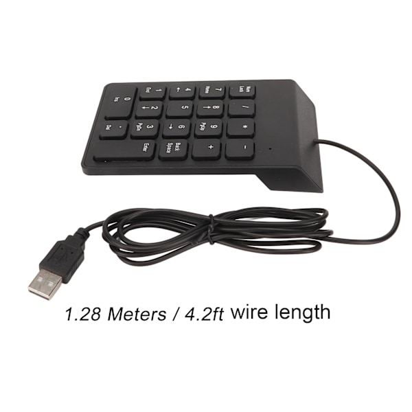Trådbunden Numrerisk Tangentbord 18 Tangenter Ergonomisk USB Plug and Play Tyst Skrivande Mini Numerisk Tangentbord för PC Laptop Skrivbord 1 Styck