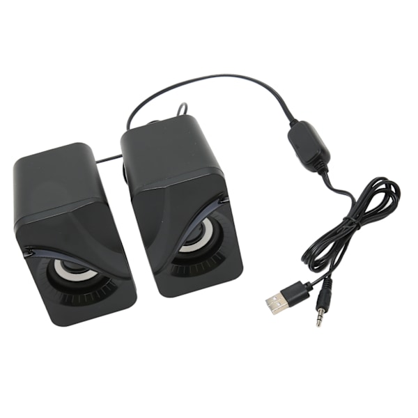 Datorhögtalare USB-driven Trådbunden Volymkontroll Mini Skrivbordshögtalare med RGB-ljus för Hemarbete
