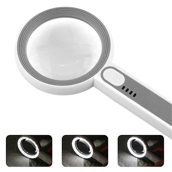 Magnifying Glass 11X Rechargeable 3 Levels Brightness Portable Handheld Magnifier with 10 LED for Reading Jewelry