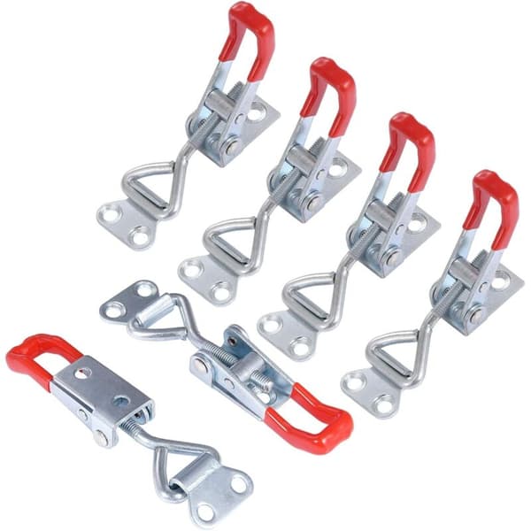 6 Pieces 4001 Metal Latches Adjustable Carpenter Lever Toggle Latch Door Lock Quick Release