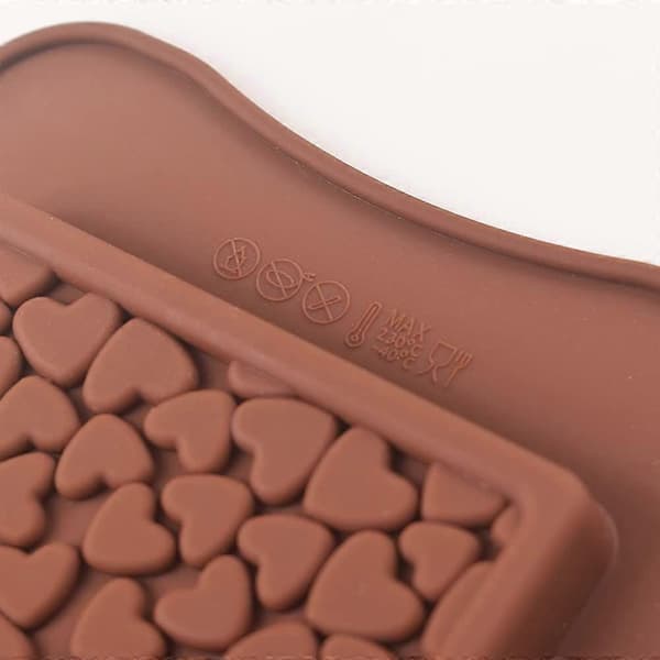 Chokoladeforme - Breakaway Silikone, Hjerteformede Chokoladebarforme, Hjemmelavede Protein Energibarforme, 4-pak