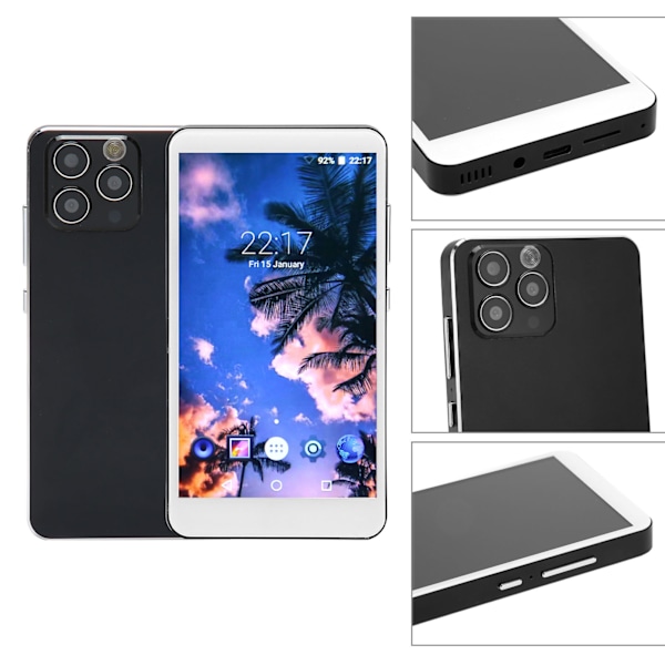 Bluetooth MP4-spelare 5 tums HD-pekskärm HiFi Brusreducering Bärbar WiFi Musikspelare med Kamera för Android Svart