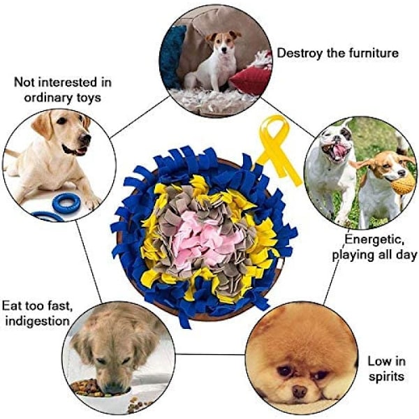 Sniffende tæppe Hund Snifsemåtte Lugt Træning Snifsetæppe Søg Tæppe Hundeforureningsfrit Hundelegetøj Intelligens Fodermåtte Sniffende tæppe Kat Blau
