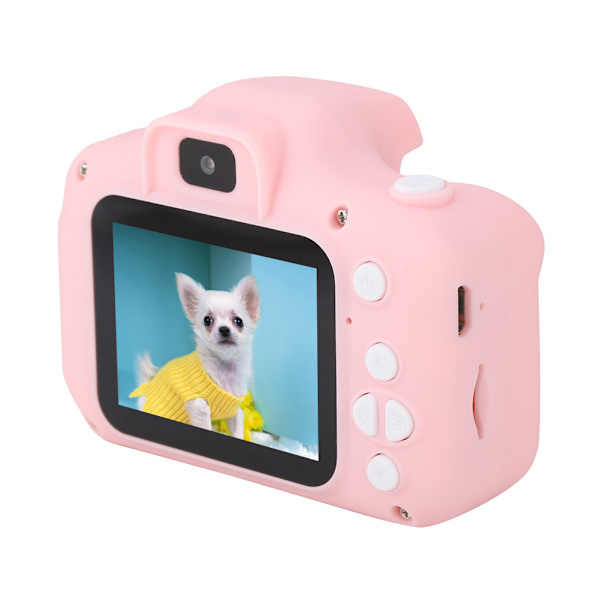 Tecknad Mini Digitalkamera Mini Barn Dubbel Port Mini Kamera Rosa