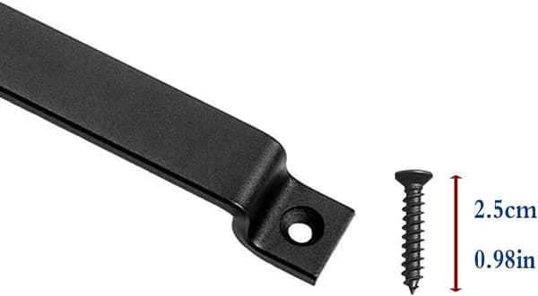 Barn Door Handle | Solid Black Steel Handle | Includes One Screw (Black)