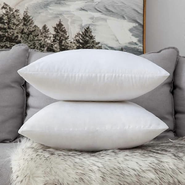 2 stk putefyll, pynteputefyll til sofa/seng, dekorative innerputer, hvitt putefyll, 55cm x 55cm[TT]