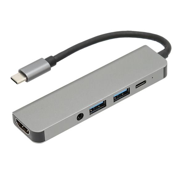 USB C Hub 5 i 1 5Gbps Överföring Typ C till Ljud PD Port Expander för Mus Tangentbord