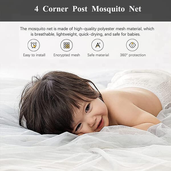 Square Mosquito Net for Bedspread, Canopy Bed, Single to Super King Size Beds, Large Square Curtains, Easy to Install