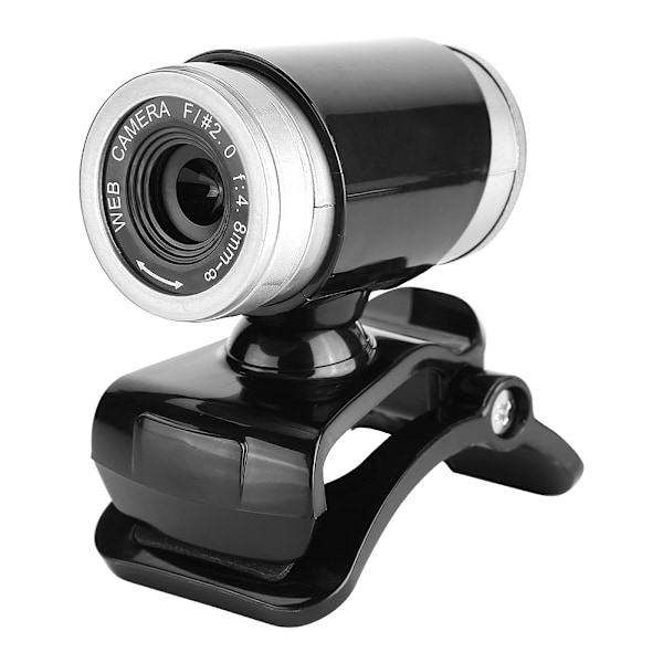 Clip On 360 Graders USB 0.3 Megapixel HD Webbkamera med Mikrofon Svart+Silver