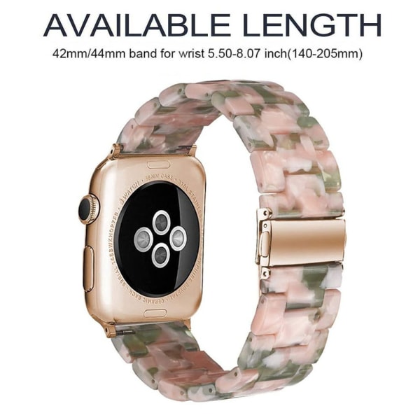 Yhteensopiva Apple Watch Ranneke 38-40mm / 42-44mm Series 5/4/3/2/1, ohuen watch vaihtokellon ranneke 42-44mm Pink green