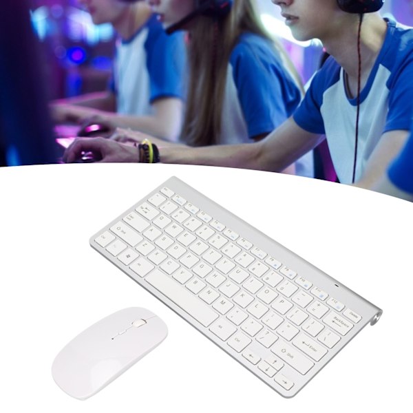 Tangentbords- och musset 2.4G Trådlöst 78 Tangenter USB Tunn Etsade Tangenter Ergonomisk Tyst Knapp Dator Tangentbord Mus