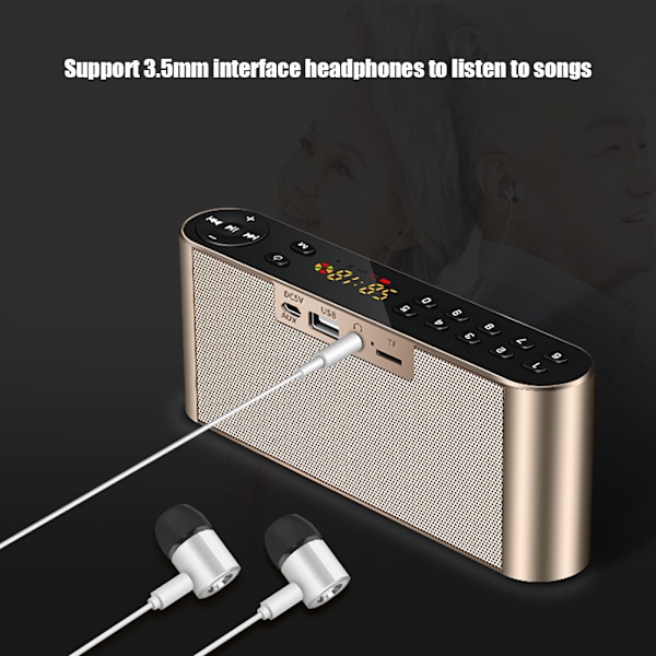 Q8 Trådlös Portabel Mini Bluetooth Högupplöst Dubbelhögtalare med Mikrofon Stöd U-disk TF-kort