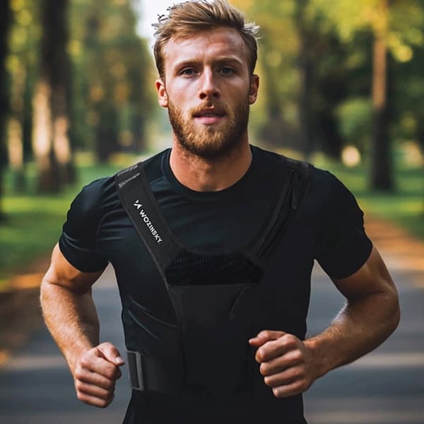 Running Vest with Reflective Details, Adjustable Fit and Storage Svart Polyester
